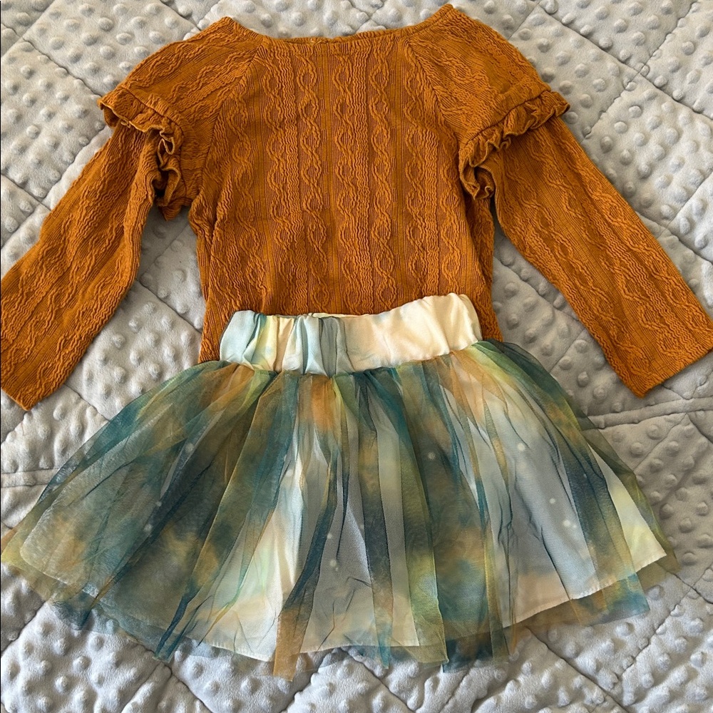 Pippa & Julie Orange and Multicolor Kids Matching Set